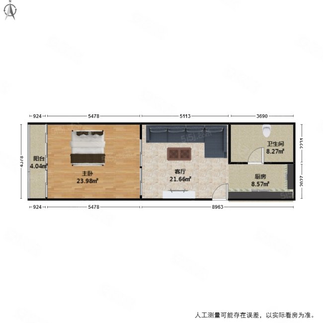 新世界柏丽轩1室1厅1卫68.52㎡西90万