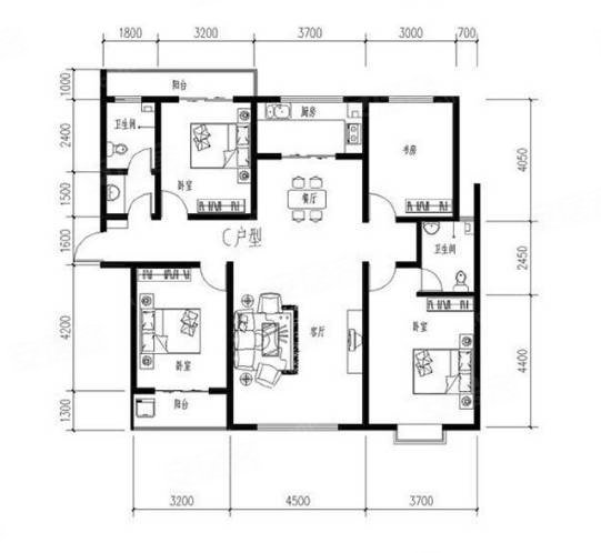 碧桂园紫宸4室2厅2卫130㎡南北69万