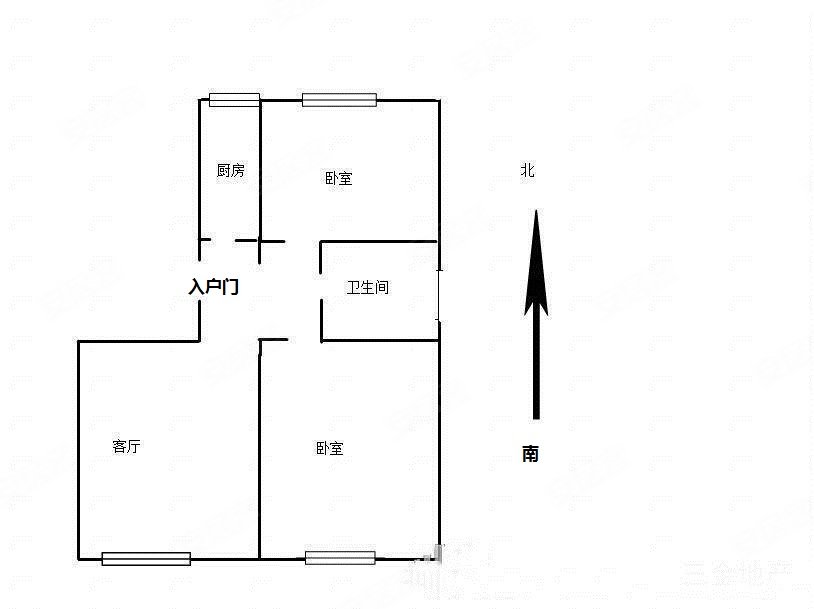 北京城建上河湾(南区)2室1厅1卫83.99㎡南北175万