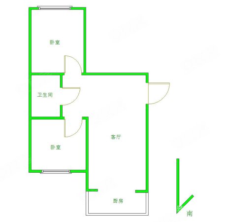 蔬菜小区2室1厅1卫73.15㎡南北29.8万