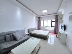 东海东海市区中央广场小区西双湖水晶城旁世贸公馆公寓一室一厅一厨一卫拎包入住出租房源真实图片