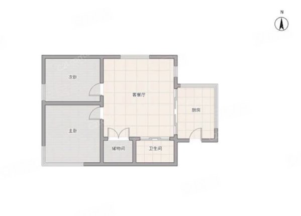 新桥头住宅区美组团2室1厅1卫51㎡南北66万