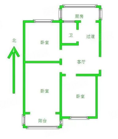 天苑小区(新华)3室1厅1卫79.22㎡南北83万