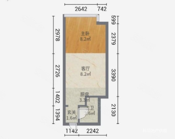 美丽园大厦2室2厅1卫39.69㎡南北210万