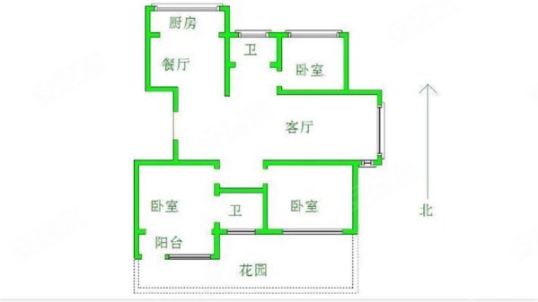 兴桐鑫城一区3室2厅2卫122㎡南北88万