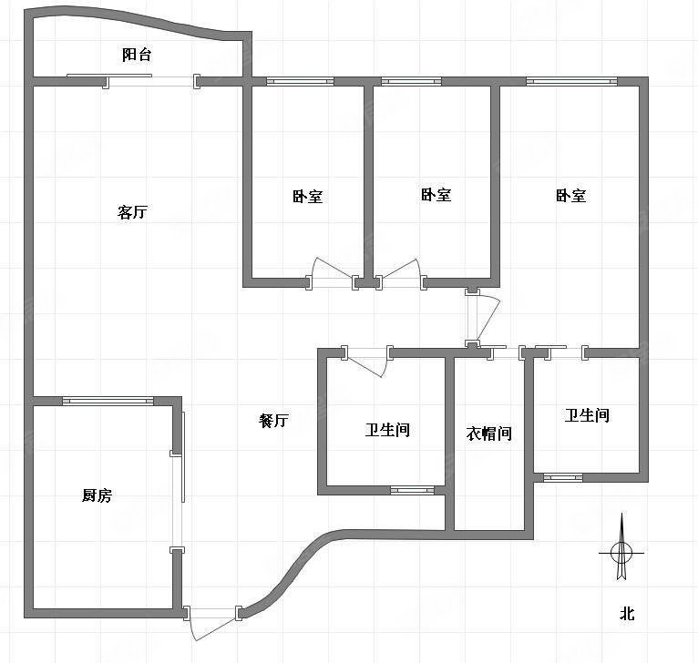 拓展阳光3室2厅2卫130.54㎡南北120万