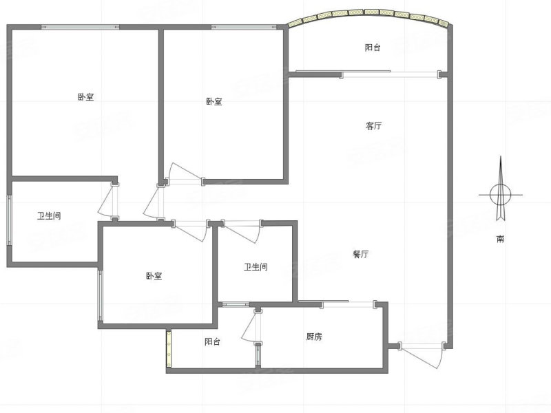 保利康桥3室2厅2卫105.36㎡南110万