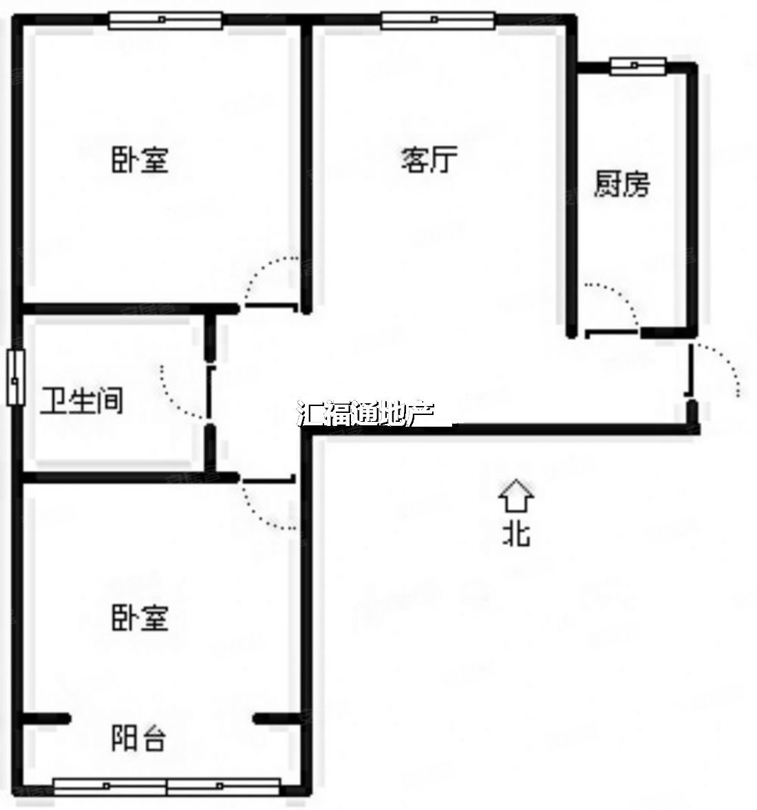 鹏渤水岸花城2室2厅1卫92㎡南北50万