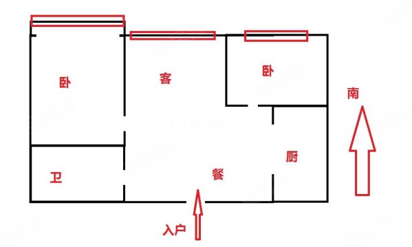 盛景观澜2室1厅1卫87.74㎡南北60万