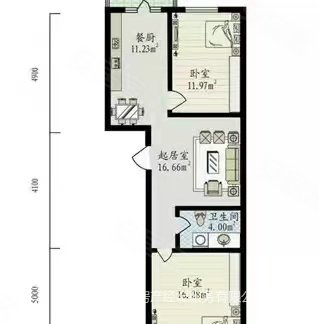 口岸大厦1室1厅1卫66.72㎡南北25万