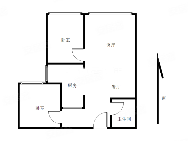 和谐园2室2厅1卫98㎡南北92万