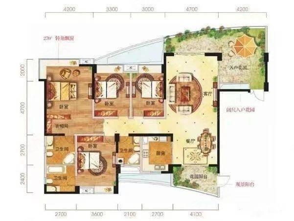 成都雅居乐花园3室2厅2卫203㎡南北270万