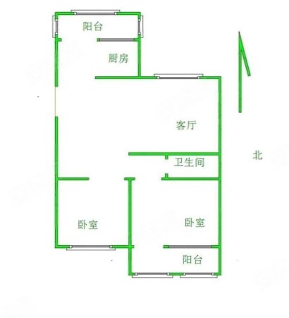 柳行小区2室1厅1卫70㎡南北71万