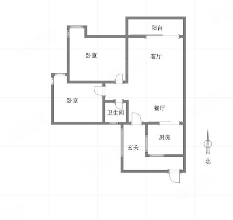 珊瑚水岸(一期)2室2厅1卫88.51㎡北140万