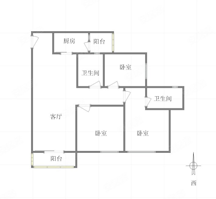 富力城新壹站3室2厅2卫93.7㎡南85万