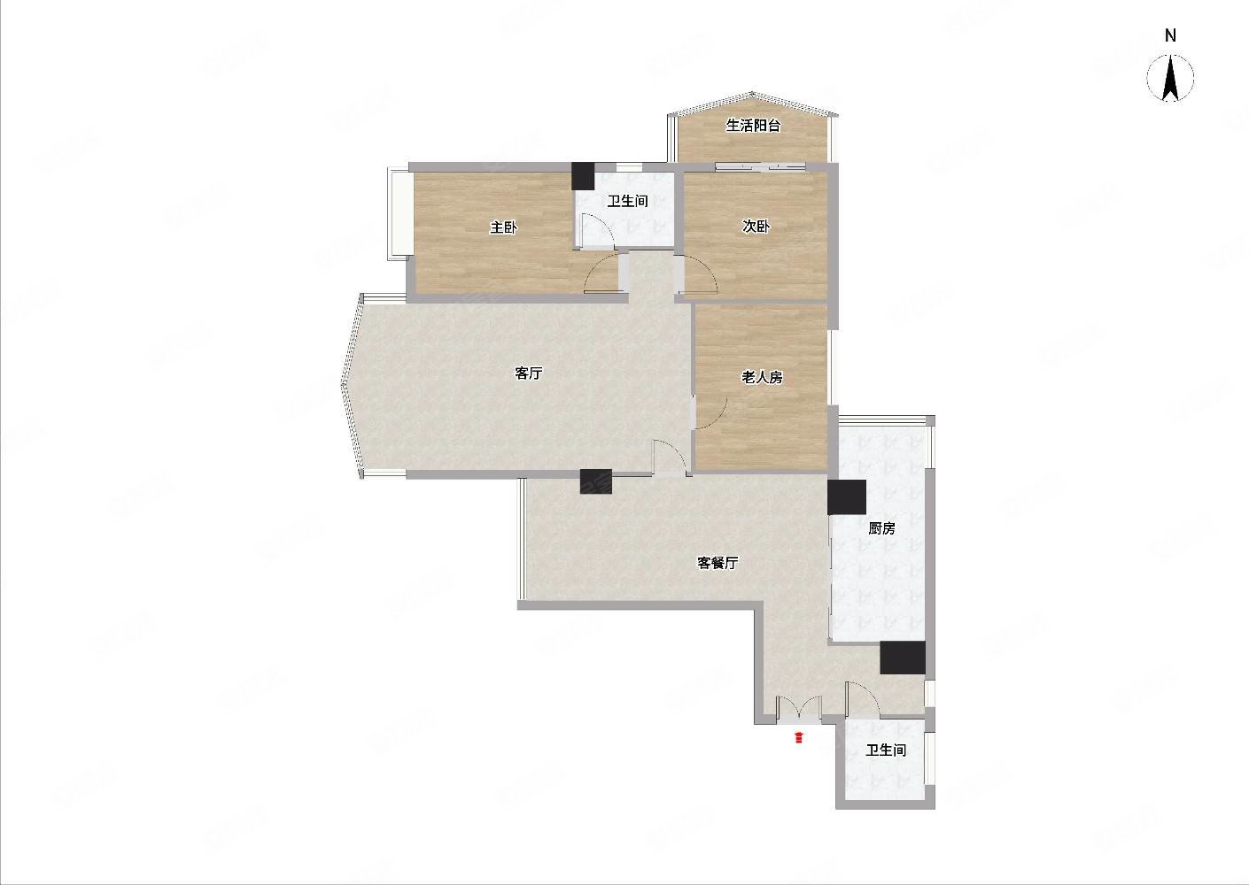 金碧苑小区150平米大三房户型260万滨湖路十四中
