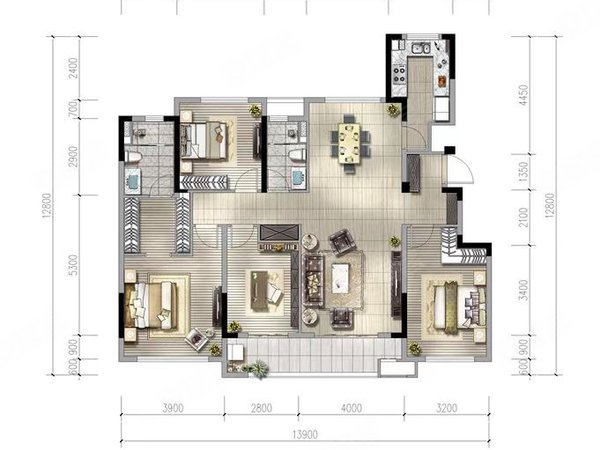 绍兴柯桥杨汛桥元垄紫薇府紫薇府 136 方洋房四房两卫两卫,中央空调