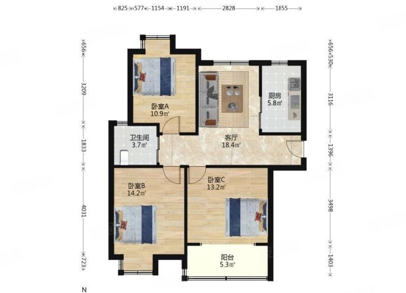 锦华新城 2015年小区 带电梯三房 好停车 户型好 楼层好