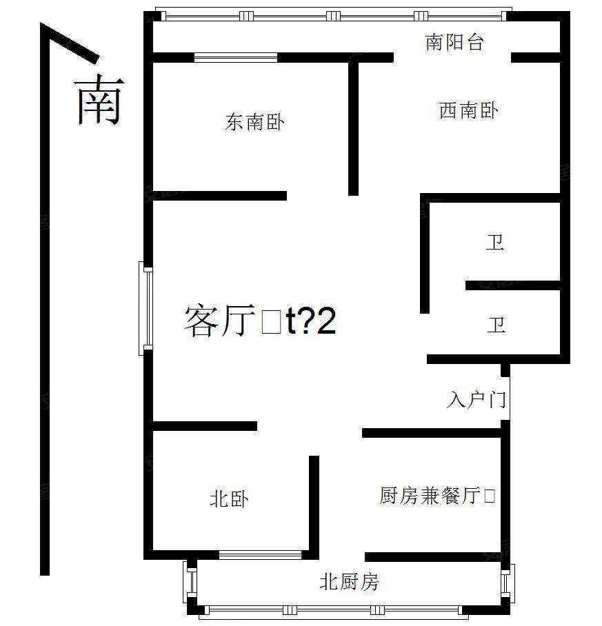 湖南小区(南区)3室2厅1卫104.87㎡南北179万