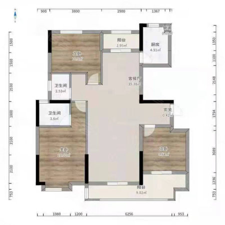 府东名城4室2厅2卫128㎡南北69万