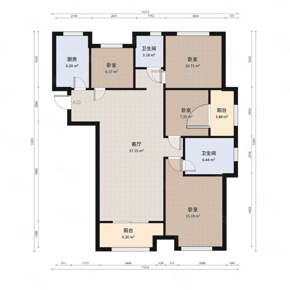 锦艺城电梯洋房龙湖的cbd户型方正