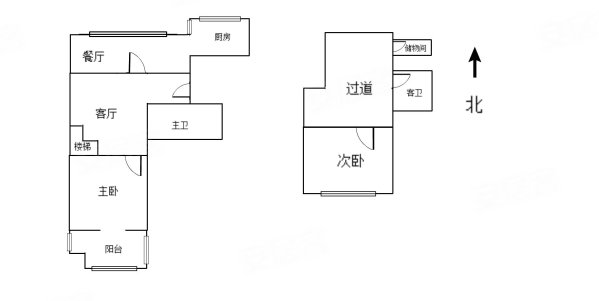 水木天成闻涛园2室1厅1卫86.62㎡南北186万