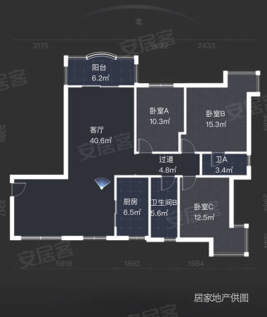 金桥水岸4室2厅2卫131.09㎡北62万