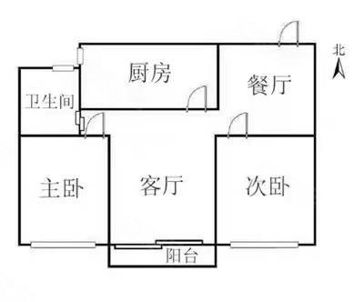 盐湖第二小区2室2厅1卫92㎡南北28万