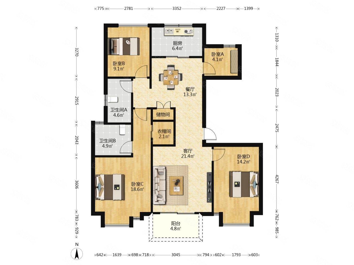 钱江新城 江河汇少有洋房 四叶草户型 满二年