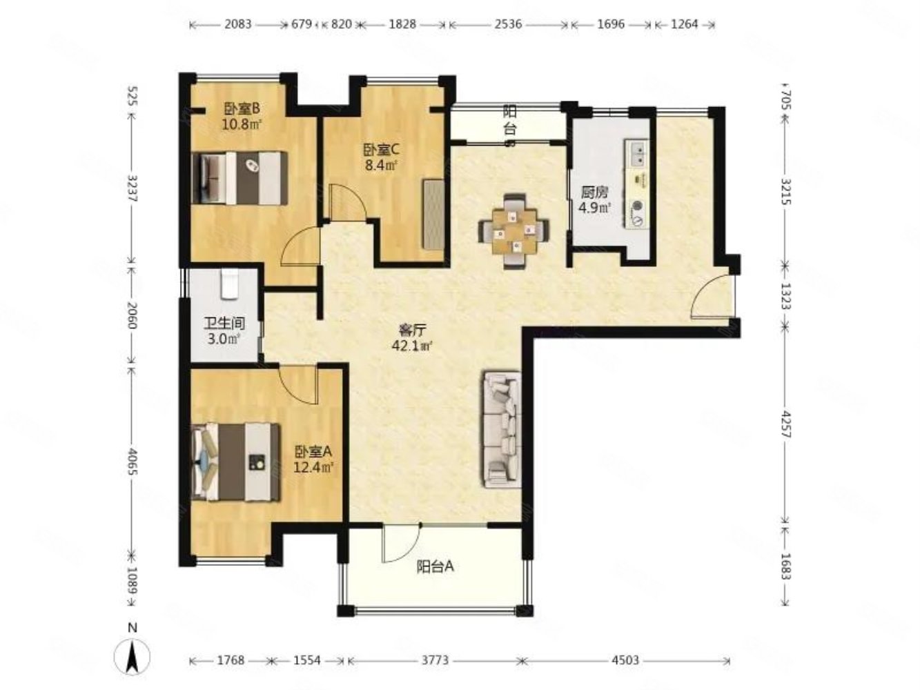 地铁口当代国际城 112平南北双阳台 满二190万 随时看房