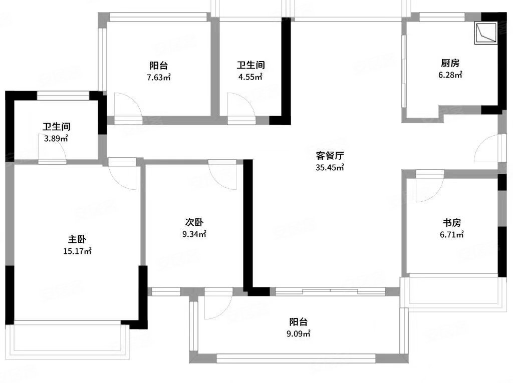 高铁附近 医疗配套齐全 刚需洋房小套三,隆腾蜀州府二手房,110万,3室2