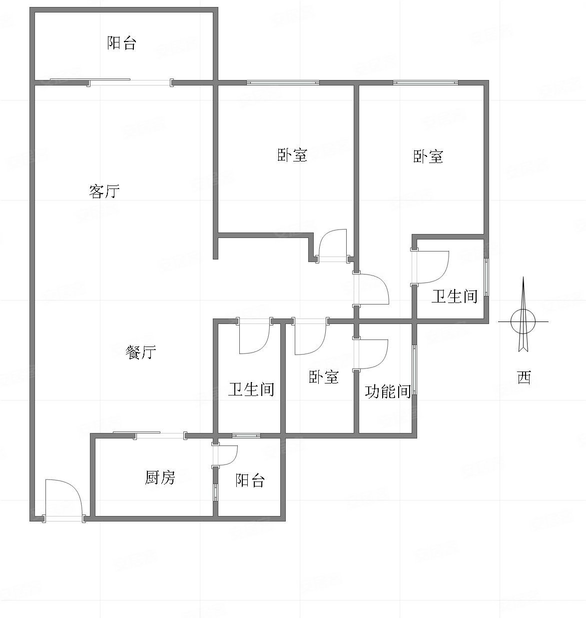 中国核建紫金一品(一期)3室2厅2卫106.25㎡南北139万