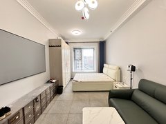 太原小店晋阳街实图实价！整租一居 带投影仪 带空调 北美N1 实地紫藤公馆出租房源真实图片