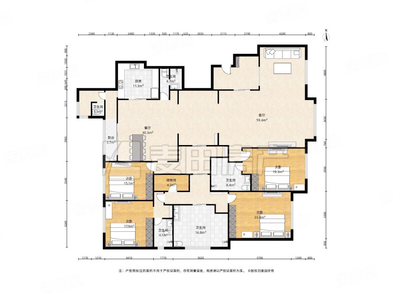 紫御华府4室3厅4卫357㎡西南3500万