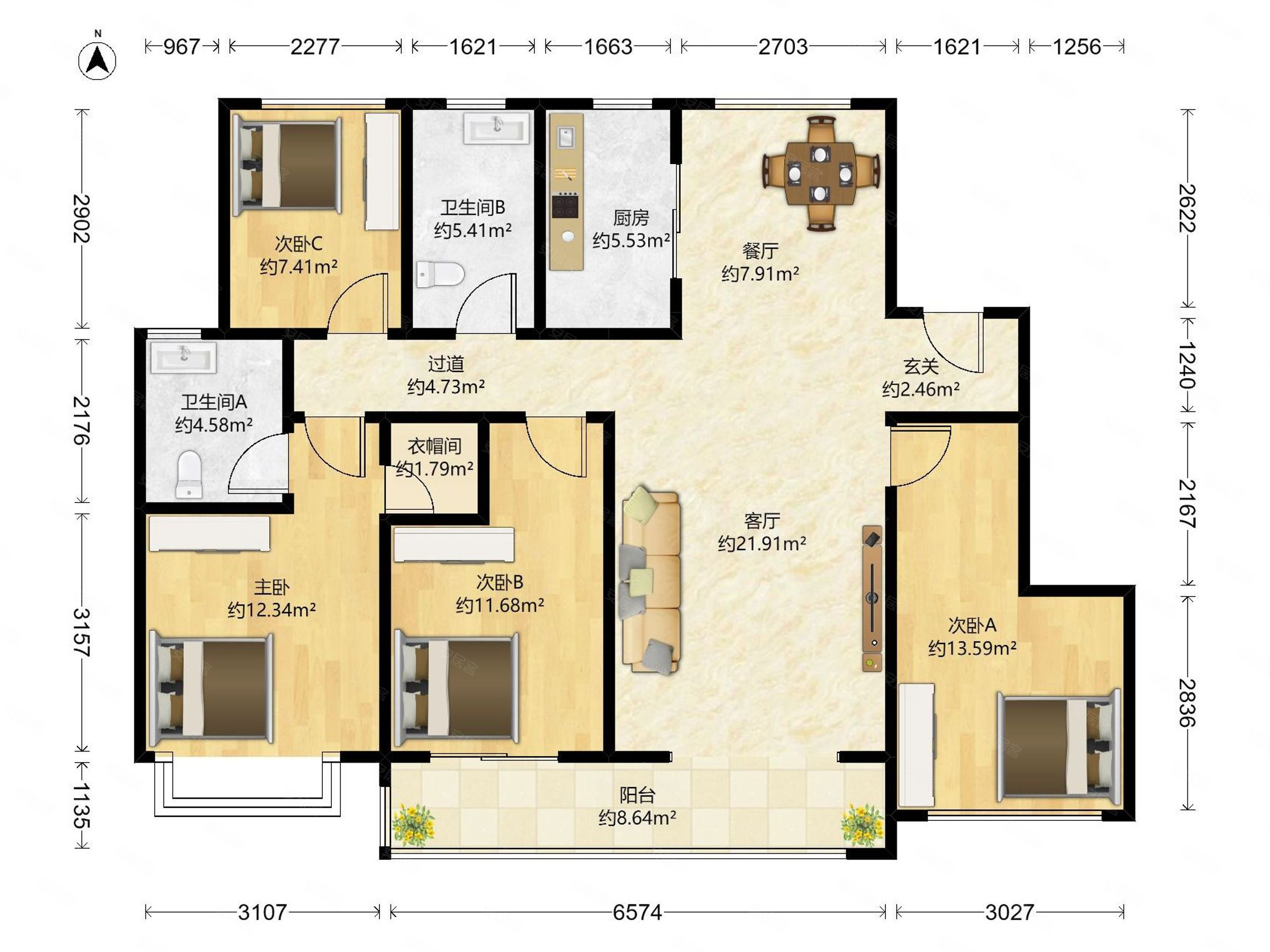 融创臻和院 138平4开间朝南 精装全新未入住 特价