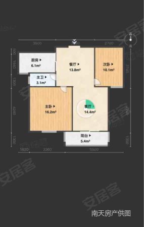 江南水岸2室2厅1卫89㎡西126万