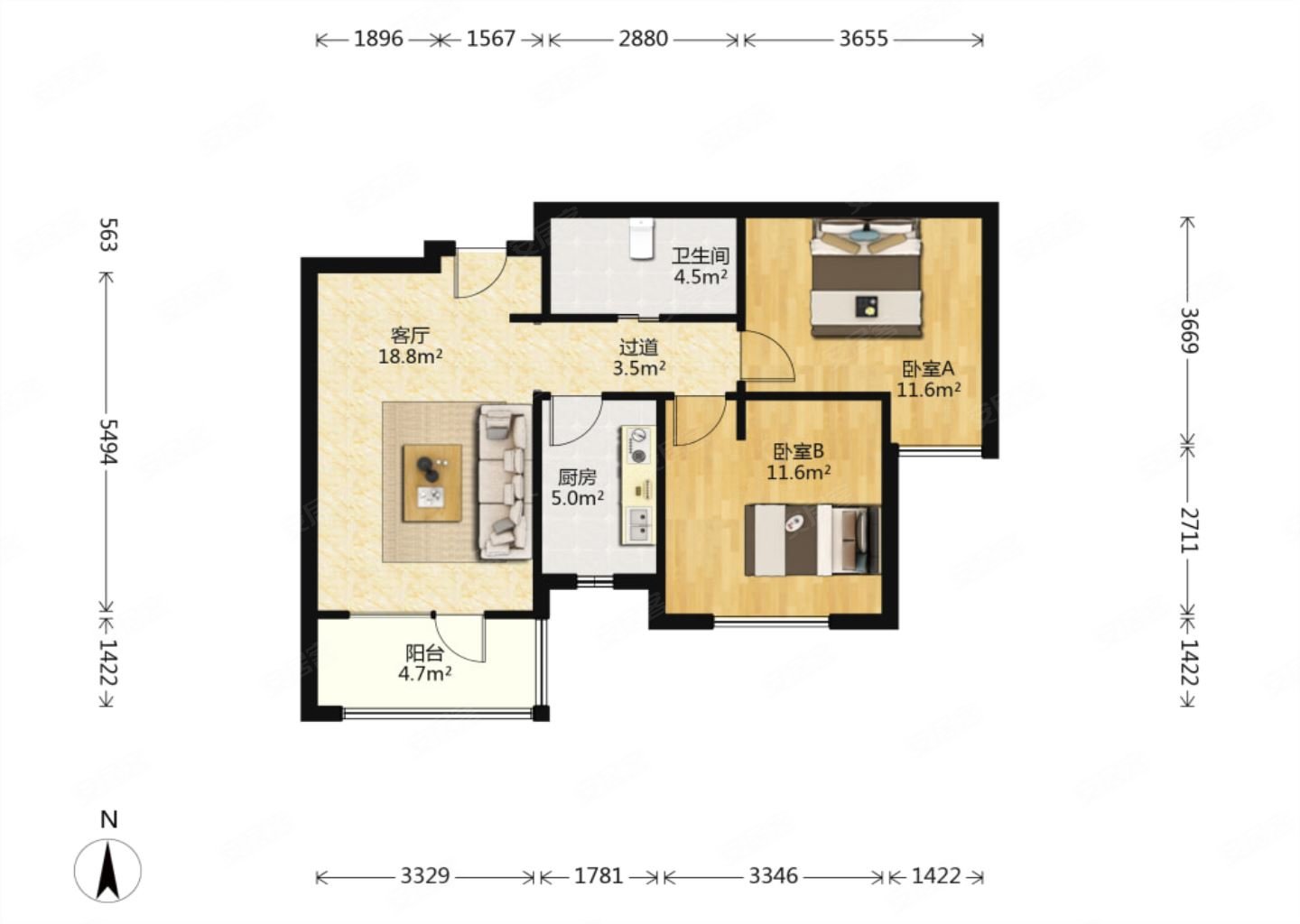 万科红郡 朝南小户型经典2房 性价比超高 随时来