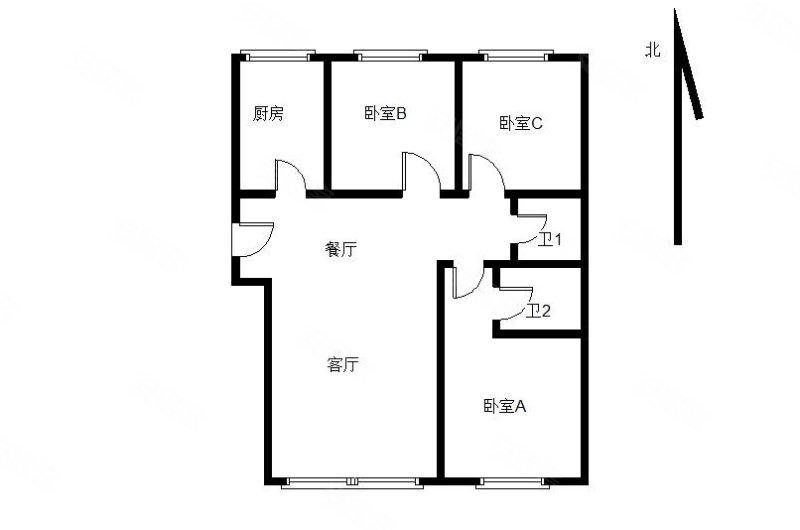 精装修,国标户型南北通透三室俩厅看房方便