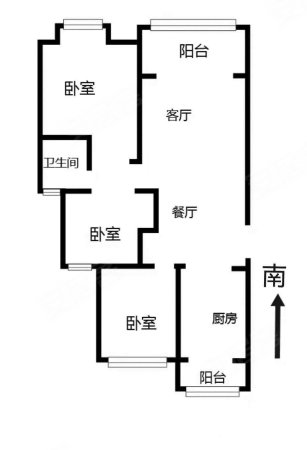 恒大御景3室2厅1卫104㎡南北52万