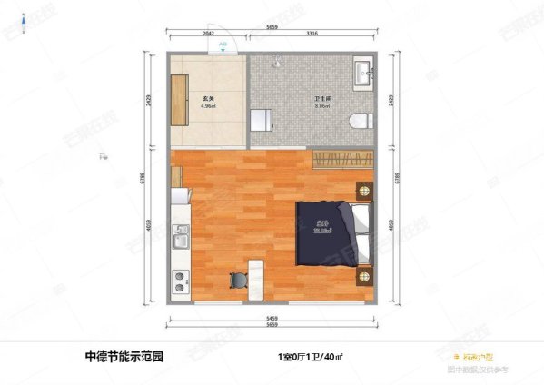 中德节能示范园1室0厅1卫40.11㎡南42万