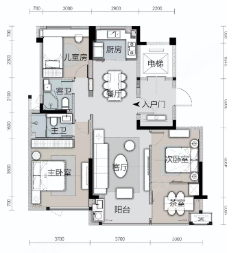 洋港小区3室2厅2卫127.48㎡南54万