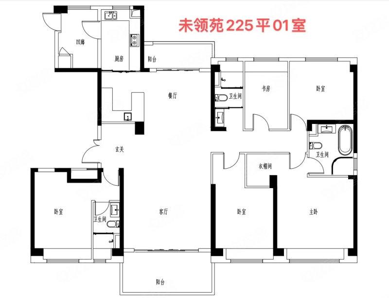 碧桂园未来城5室2厅3卫225.61㎡南北185万