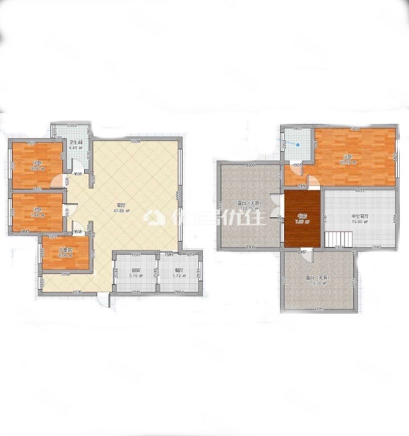 AAA花园5室3厅2卫181㎡南北125.5万