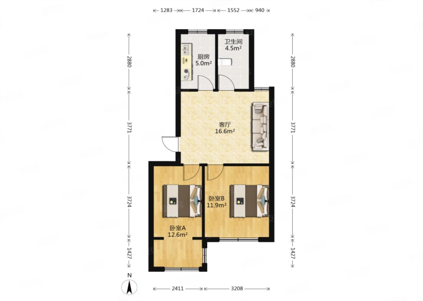 首付不到十万可商贷可公积金清水湾旁宜居嘉园两室朝阳