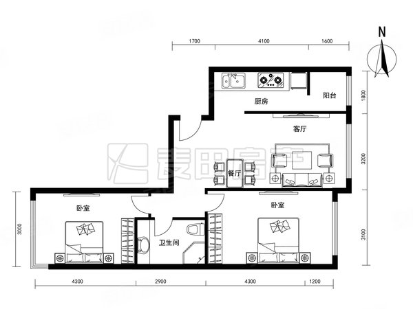 【多图】金石美苑,望京租房,明厨明卫 品质大两居