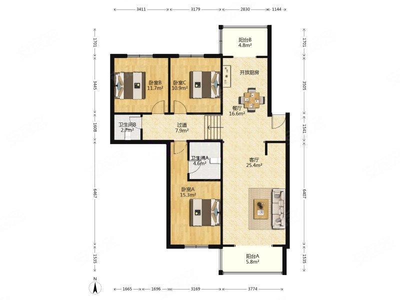 体育中心 购物方便 朝南 交通便捷 近医院 满五 精装修,金谷园(南开)