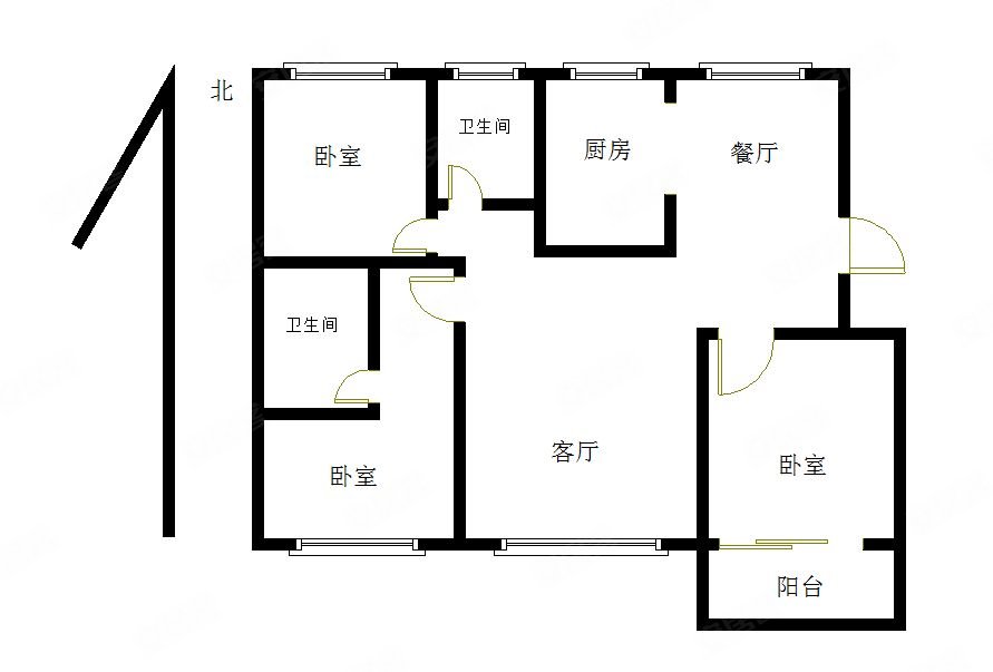 一中北校 苏州路 君悦湾 公摊超小 户型板正,君悦湾二手房,87.