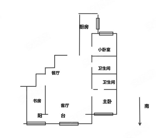 天福花园小区3室2厅1卫98㎡南北150万