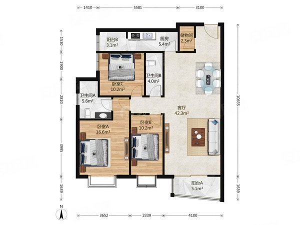 北京西城广安门外西豪逸景家园广安门西豪逸景3室2厅出租房源真实图片