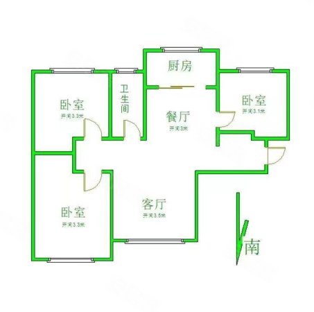 海亮国际社区六号地3室2厅2卫130㎡南北93万